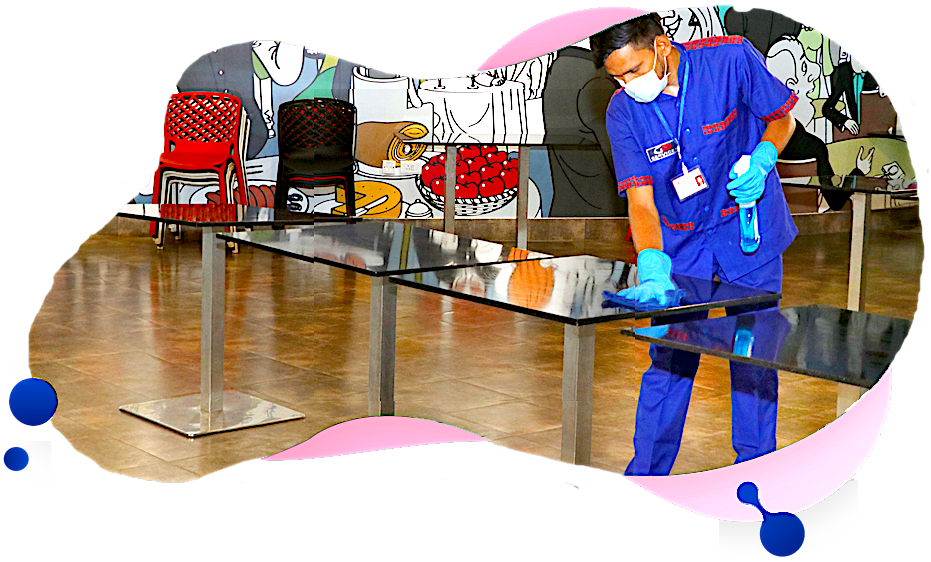 GN Services cleaners cleaning kitchen